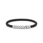 437BLK bracelet leather silver CROSSLINE Collection