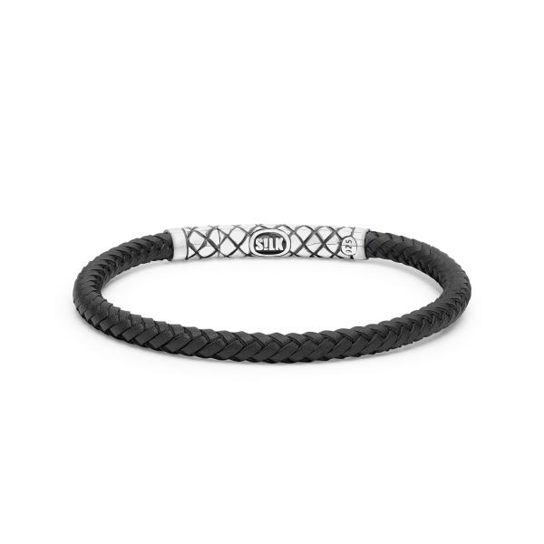 437BLK bracelet leather silver CROSSLINE Collection