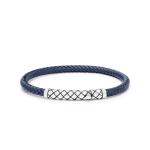 437BLU bracelet leather silver CROSSLINE Collection