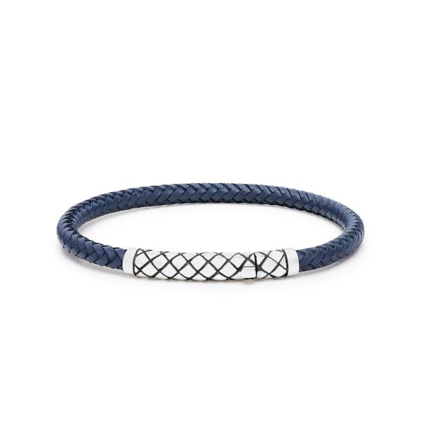 437BLU bracelet leather silver