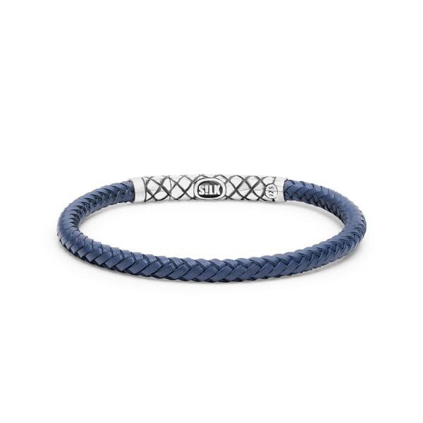 437BLU bracelet leather silver CROSSLINE Collection