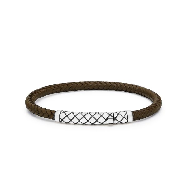 437BRN bracelet leather silver