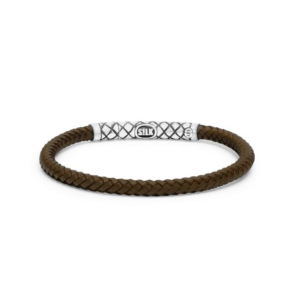 437BRN bracelet leather silver CROSSLINE Collection