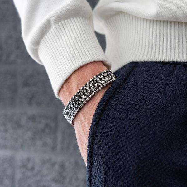 663 bracelet silver Male MESH Collection