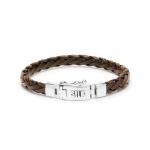 766BRN bracelet leather silver FOX Collection