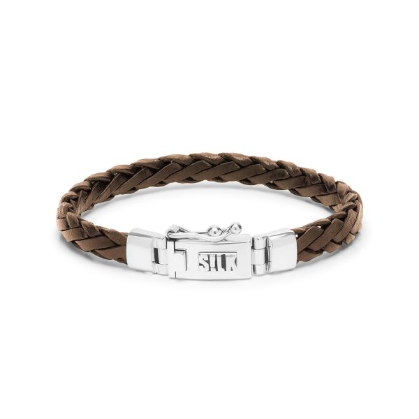 766BRN bracelet leather silver