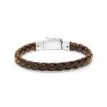 766BRN bracelet leather silver FOX Collection