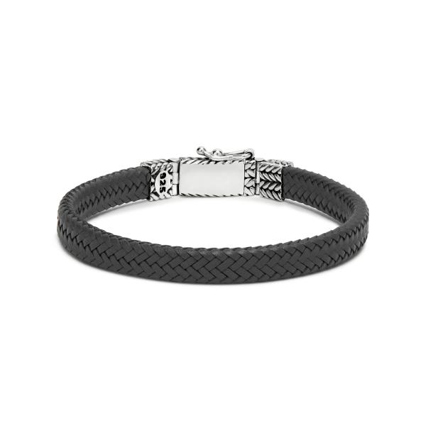 781BLK bracelet leather silver ALPHA Collection