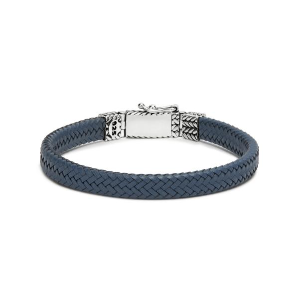 781BLU bracelet leather silver ALPHA Collection