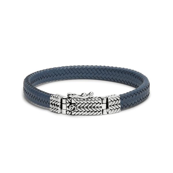 781BLU bracelet leather silver ALPHA Collection