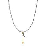 X067SBR necklace & pendant silver - brass SXM - Essentials Collection