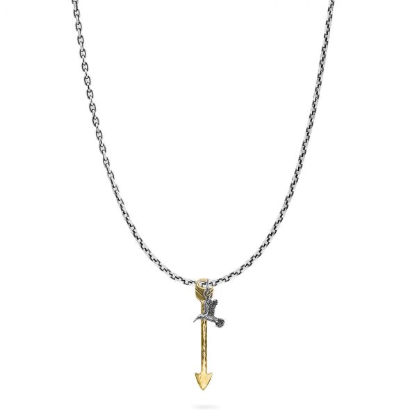 X067SBR necklace & pendant silver - brass