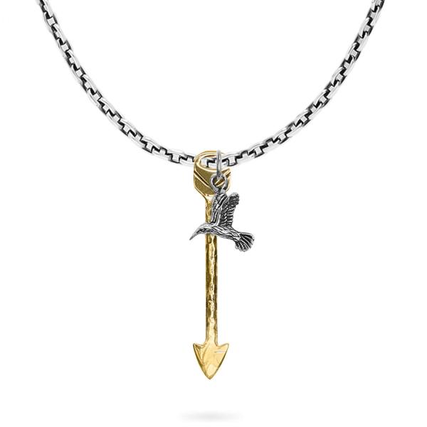 X067SBR necklace & pendant silver - brass SXM - Essentials Collection