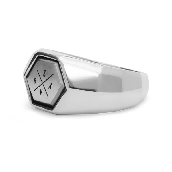 X201 signet ring silver SXM - Edged Collection