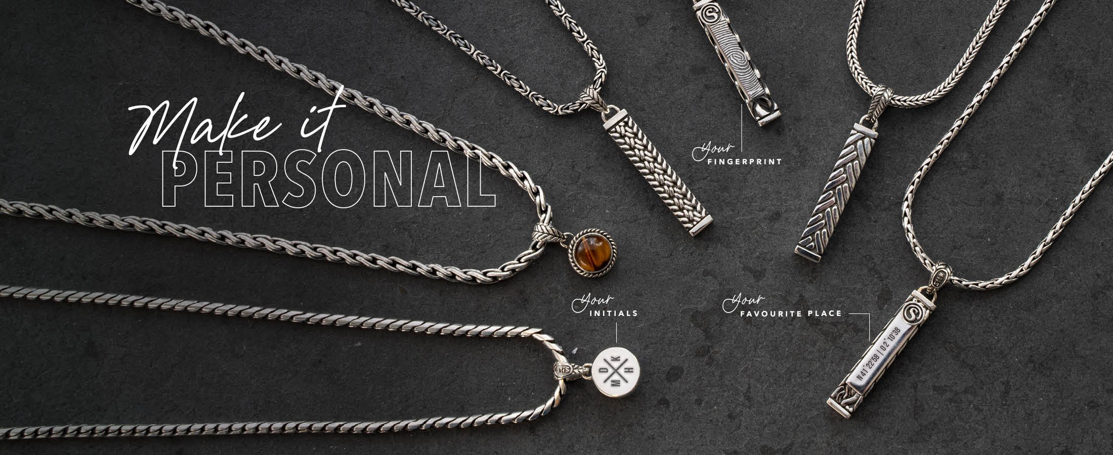 SILK silver necklaces personalisation